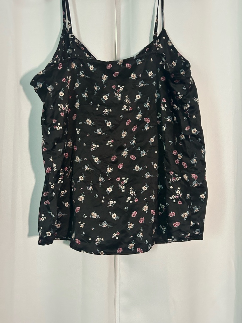 Black Floral Cold-Shoulder Cami Top